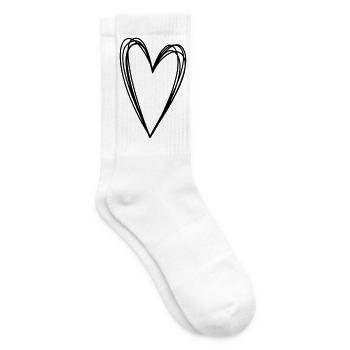 Herz Scribble Doodle gekritzel Symbol Liebe - Tennissocken - Weiß - Rechts