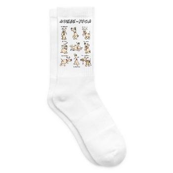 Hunde Yoga - Tennissocken - Weiß - Rechts