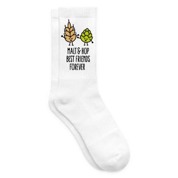 Funny malt hop best friends forever BFF beer mates - Tennis socks - white - Right