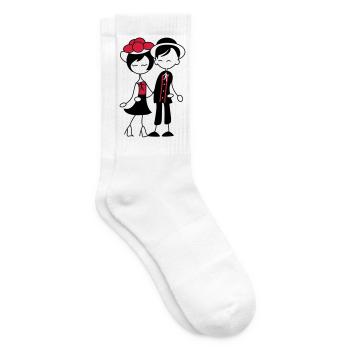 Süßes Schwarzwald Pärchen - Bollenhut & Tracht - Tennissocken - Weiß - Rechts