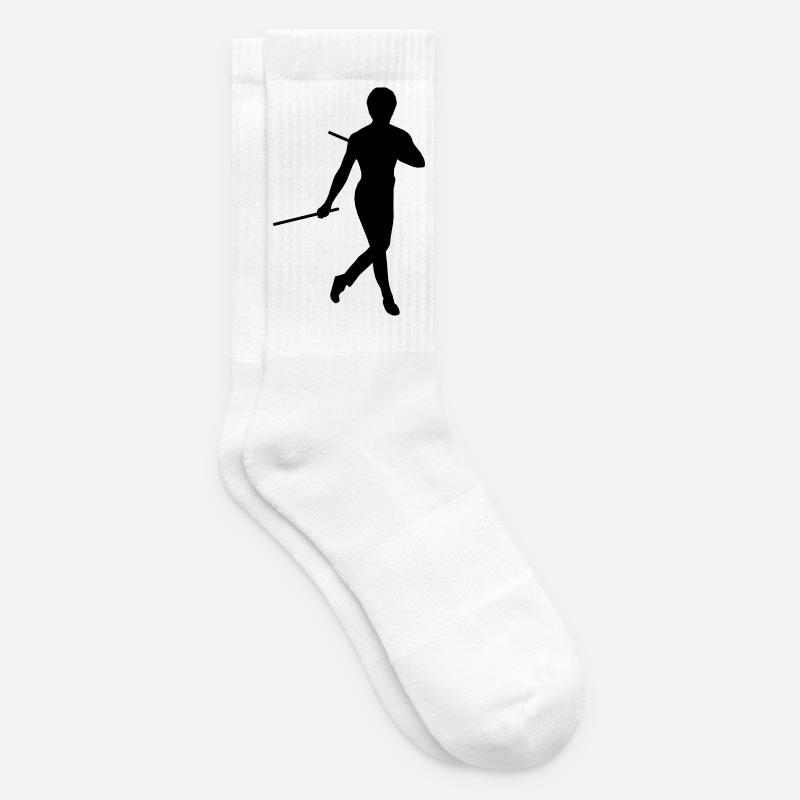 Bruce Lee Kung Fu Escrima Schattenfigur - Tennissocken - Weiß