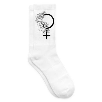 Venussymbol mit Blumen | Black || Annie. - Tennissocken - Weiß - Rechts