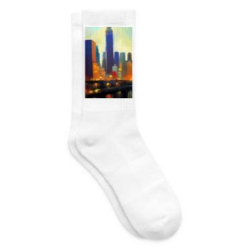 New York City Skyline - Tennissocken - Weiß - Rechts