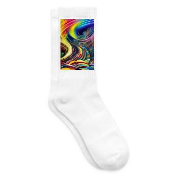 Abstrakte Kunst - Tennissocken - Weiß - Rechts