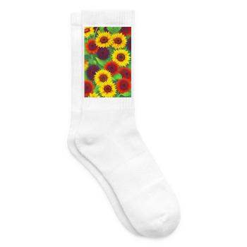 Sonnenblumen - Tennissocken - Weiß - Rechts