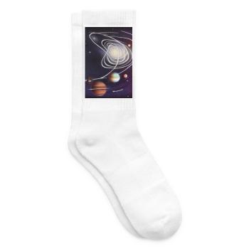 Space and planets - Tennis socks - white - Right