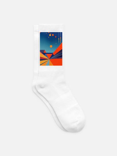 Abstrakte Kunst - Tennissocken - Weiß