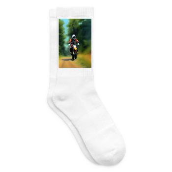Motocross Fahren - Tennissocken - Weiß - Rechts