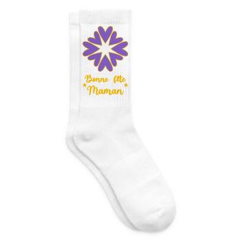 BONNE FÊTE MAMAN. MAMAN. FÊTE DES MÈRES. JE T'AIME - Chaussettes de tennis - blanc - Droite