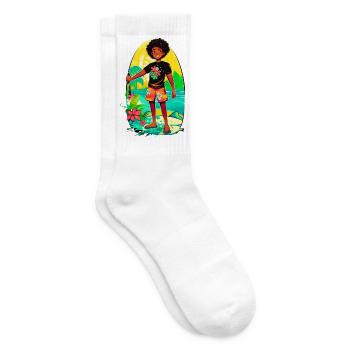 Beach Friendship - Summer Adventures - Tennis socks - white - Right
