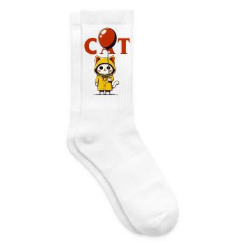 Chaton Ballon rouge - Chaussettes de tennis - blanc - Droite