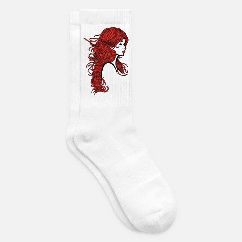 Rothaariges Mädchen - Tennissocken - Weiß