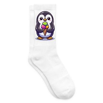 Adorable Penguin Colourful  - Tennis socks - white - Right