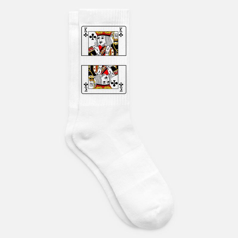Carte à jouer trèfle roi avec espace bannière - Chaussettes de tennis - blanc
