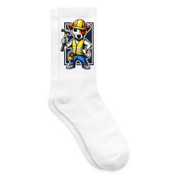 Ouvrier du bâtiment Jack Russell Terrier - Chaussettes de tennis - blanc - Droite
