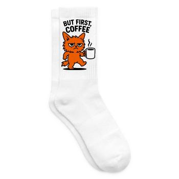 But first coffee cat - Tennissocken - Weiß - Rechts