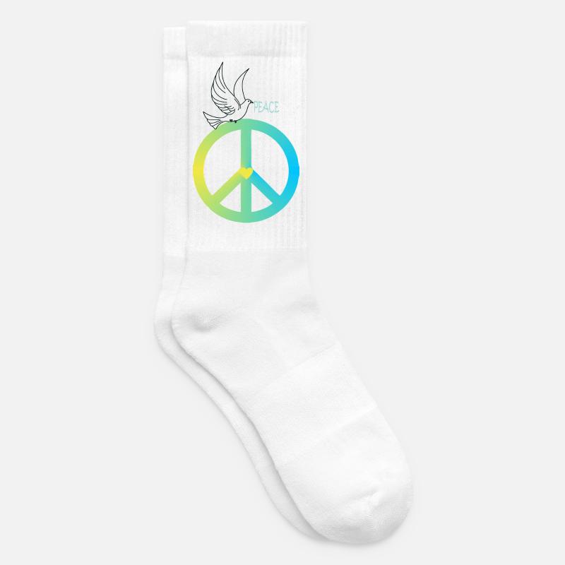 Peacezeichen Friedenstaube - Tennissocken - Weiß