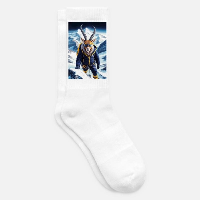 Bergziege Humanoider Bergsteiger - Tennissocken - Weiß