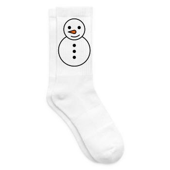 Snowman illustration for winter fashion - Tennis socks - white - Right