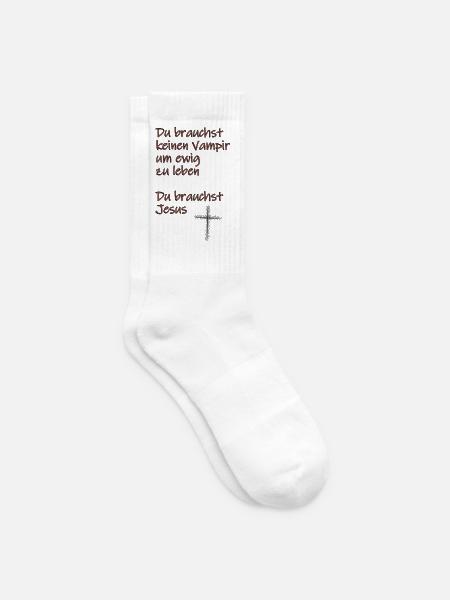 Ermutigende Jesus-Vampir-Botschaft - Tennissocken - Weiß