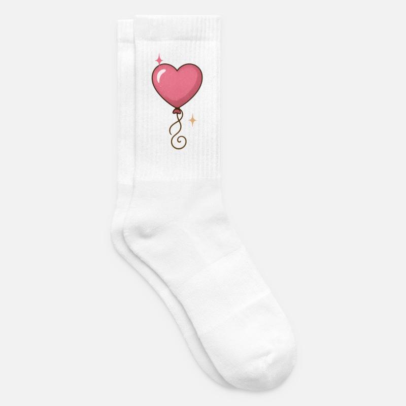 Glitzerherz Ballon Muster - Tennissocken - Weiß