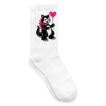 Monster Cat Pink - Tennissocken - Weiß - Rechts