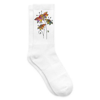 Fleur - Chaussettes de tennis - blanc - Droite