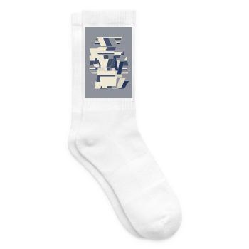 Blue Robot Warrior - Tennis socks - white - Right