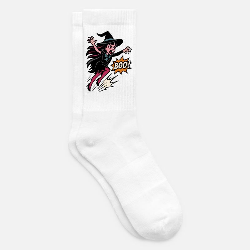 Hexenheldin im Sprung Boo - Tennissocken - Weiß