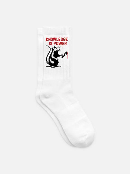 Wissen ist Macht – Rattenkunst - Tennissocken - Weiß