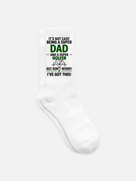 Herz + Golf – Super Papa Golfspieler - Tennissocken - Weiß