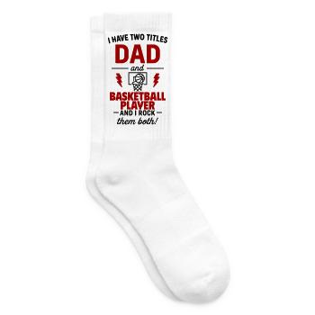 Papa joueur de basket-ball cadeau de Noël pour la fête des pères - Chaussettes de tennis - blanc - Droite