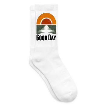Sonnenuntergang am See Good Day - Tennissocken - Weiß - Rechts