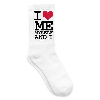 Ich liebe mich selbst und ich – Humor - Tennissocken - Weiß - Rechts