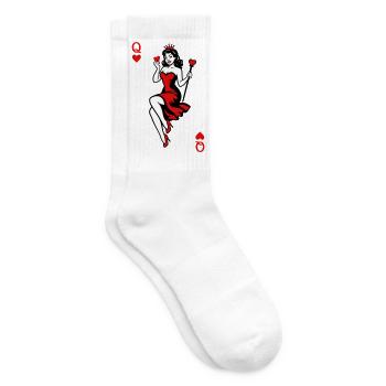 Herz Königin in Rot - Tennissocken - Weiß - Rechts