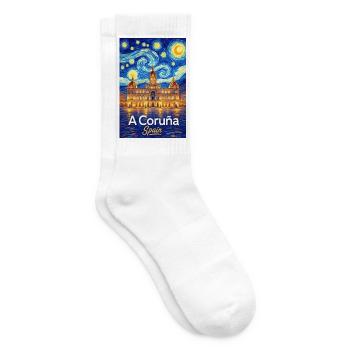 A Coruña Spain - Tennis socks - white - Right