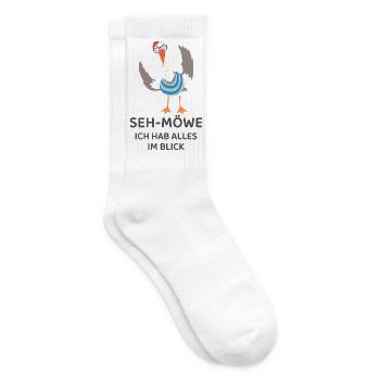 SEH-MÖWE I have everything in view – Funny Seagull - Tennis socks - white - Right