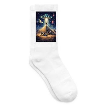 OVNI de la pyramide extraterrestre - Chaussettes de tennis - blanc - Droite