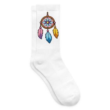 Colorful Dreamcatcher with Flower Star - Tennis socks - white - Right