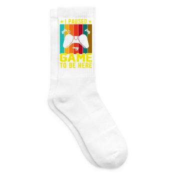 Ich habe das Spiel pausiert, um hier zu sein - Tennissocken - Weiß - Rechts