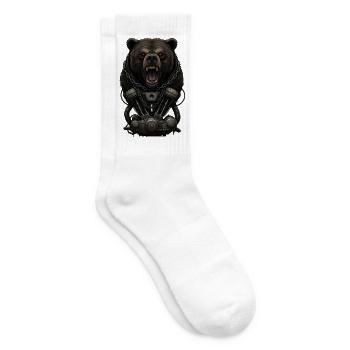 Motard Motard V-Twin Moteur Crâne Ours Sauvage Rocker - Chaussettes de tennis - blanc - Droite