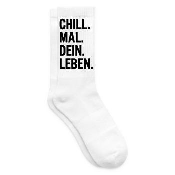 Chill mal dein Leben Spruch T-Shirt - Tennissocken - Weiß - Rechts