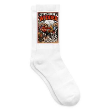 Sternzeichen Widder: Humor für echte Ungeduldige - Tennissocken - Weiß - Rechts