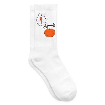 Karotte gewinnt Fitnessmuskeln - Tennissocken - Weiß - Rechts