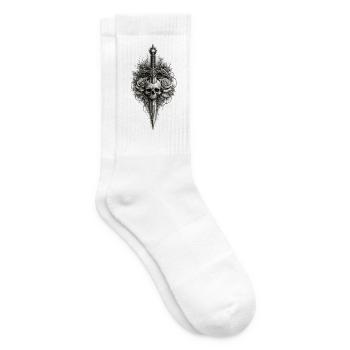 Skull Rose Dagger Gothic Graphic - Tennis socks - white - Right