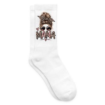 Leopard Mom Style - Tennis socks - white - Right