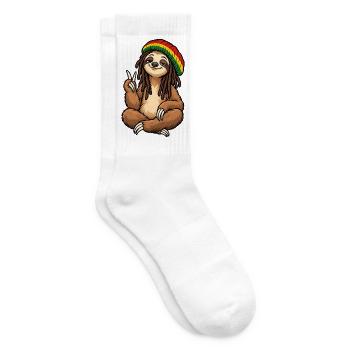 Cooles Rastafari Faultier - Tennissocken - Weiß - Rechts