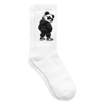 Gangster Panda im lässigen Streetwear Look - Tennissocken - Weiß - Rechts