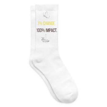 1% Change. 100% Impact. - Motivational Design - Tennissocken - Weiß - Rechts