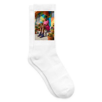 Neon Bloom Streetwear - Tennissocken - Weiß - Rechts